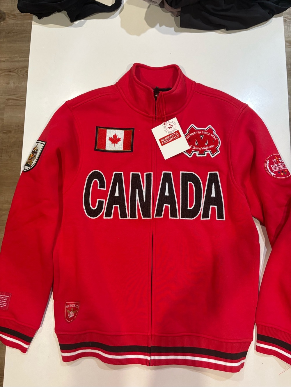 Mondetta Red Embroidered Patch Sweatshirt
